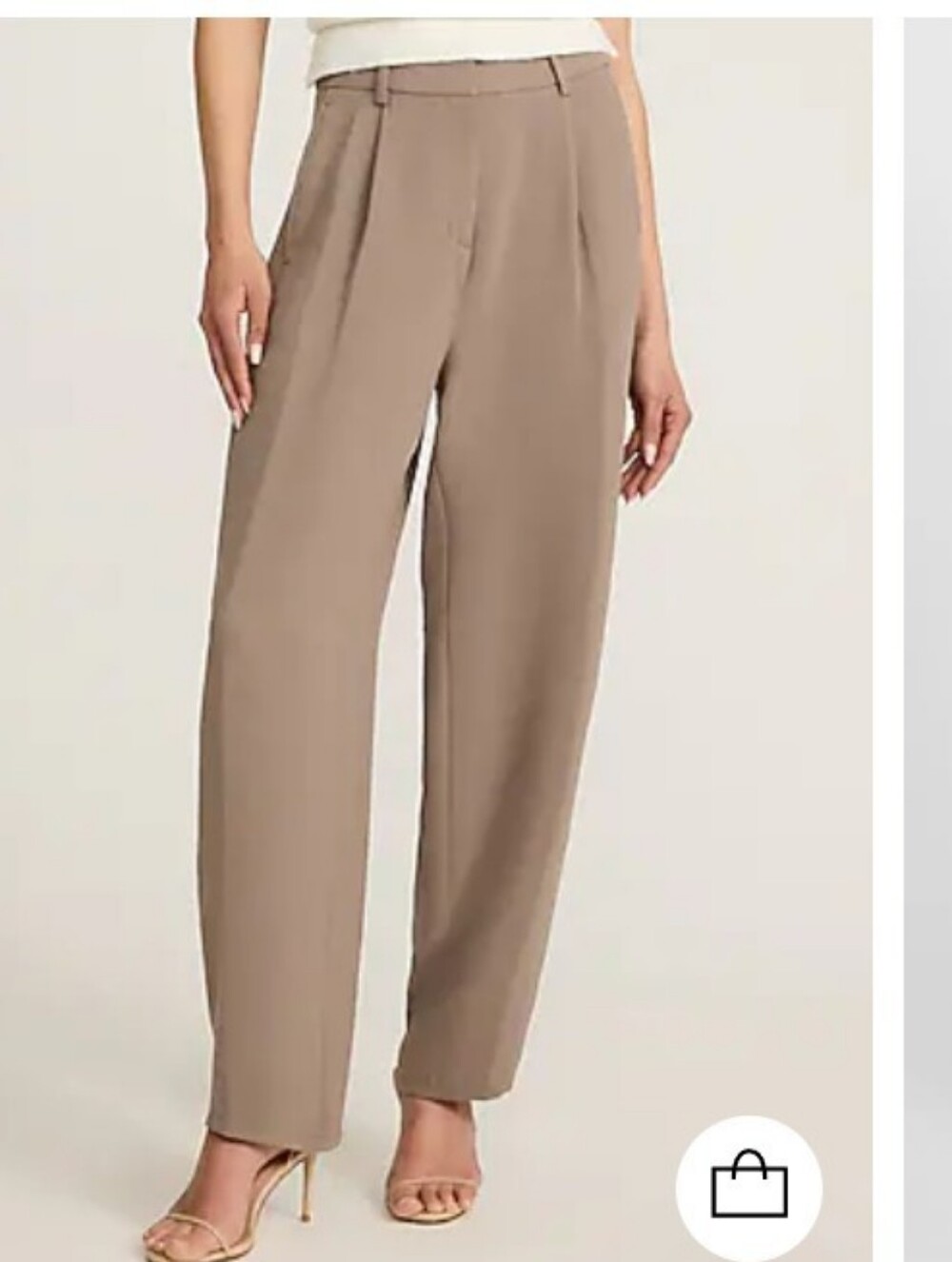 Express Barrel Leg Dress Pants in Mushroom SZ 6 Long - NWTs